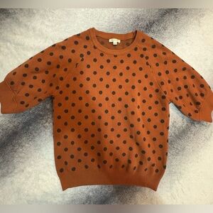 Tea n‎ Rose Rust Black Polka Dot Sweater Top Shirt Small S